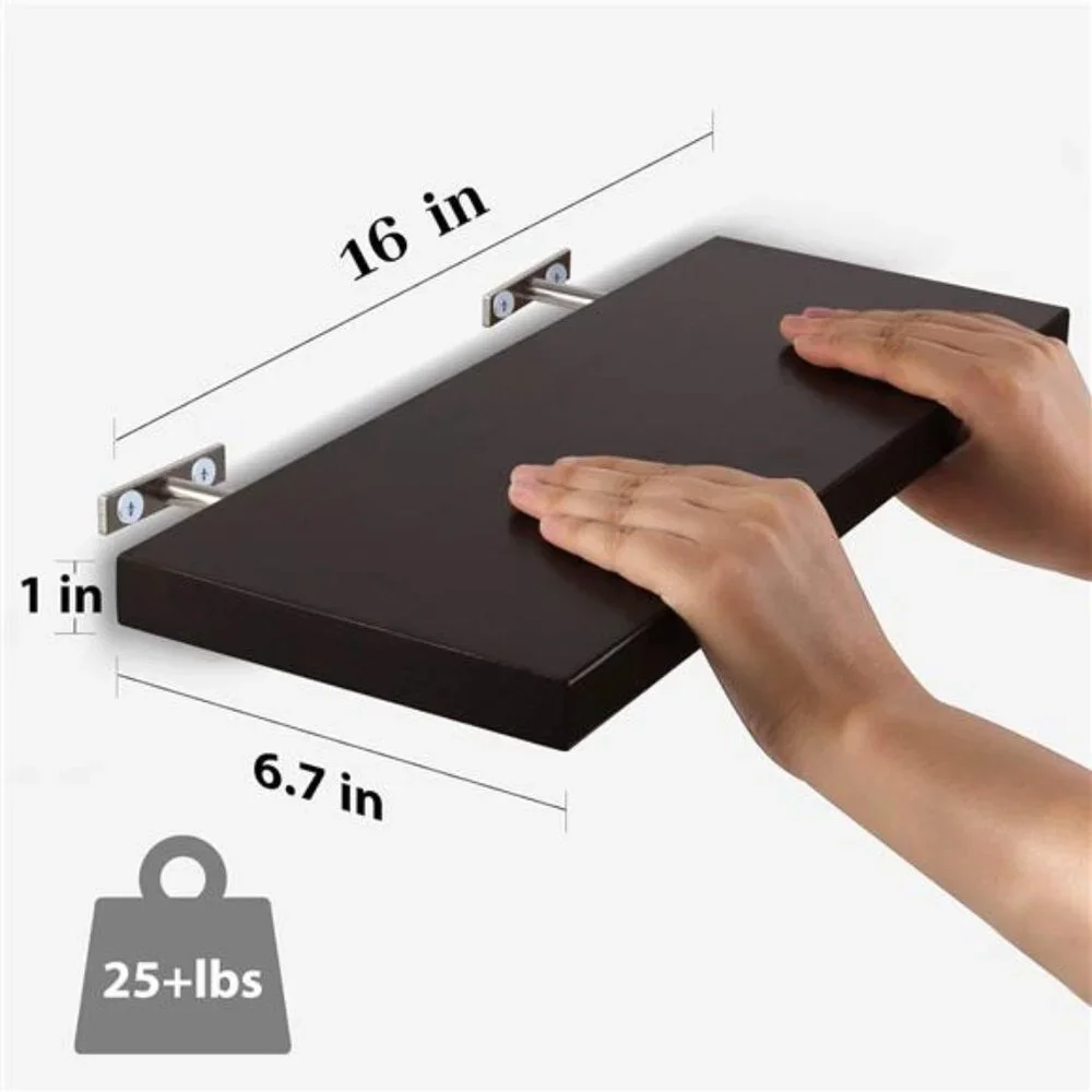 Floating Shelves Wall Shelf Solid Wood for Bathroom Bedroom Kitchen Set of 3
